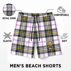 MacPherson Dress Modern Tartan Crest Men's Beach Shorts