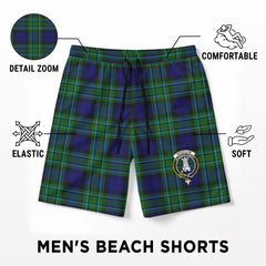 McCallum Modern Tartan Crest Men's Beach Shorts