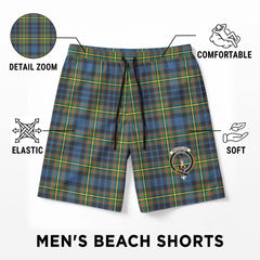 McClellan Ancient Tartan Crest Men's Beach Shorts