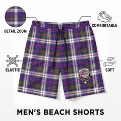 McDonald Dress Modern Tartan Crest Men's Beach Shorts