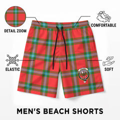 McLaine of Loch Buie Tartan Crest Men's Beach Shorts