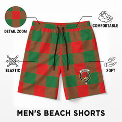 Moncreiffe (or Moncreiff) Tartan Crest Men's Beach Shorts