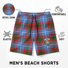 Newton Tartan Crest Men's Beach Shorts