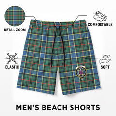 Ogilvie Hunting Ancient Tartan Crest Men's Beach Shorts