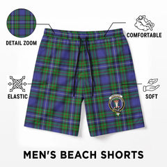 Robertson Hunting Modern Tartan Crest Men's Beach Shorts