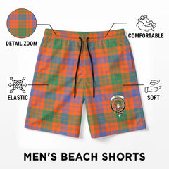 Ross Ancient Tartan Crest Men's Beach Shorts