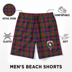 Tennant Tartan Crest Men's Beach Shorts