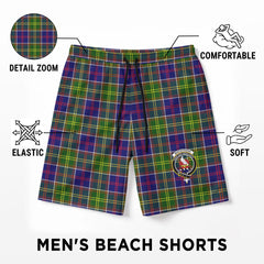 Whitefoord Tartan Crest Men's Beach Shorts