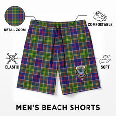 Whitelaw Tartan Crest Men's Beach Shorts