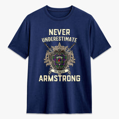 Armstrong Modern Tartan Crest 2D T-shirt - Never Underestimate Style