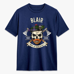 Blair Modern Tartan Crest 2D T-shirt - Alba Skull Style