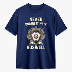 Boswell Modern Tartan Crest 2D T-shirt - Never Underestimate Style