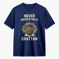 Chattan Tartan Crest 2D T-shirt - Never Underestimate Style