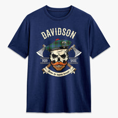 Davidson Ancient Tartan Crest 2D T-shirt - Alba Skull Style