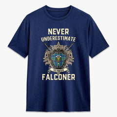 Falconer Tartan Crest 2D T-shirt - Never Underestimate Style