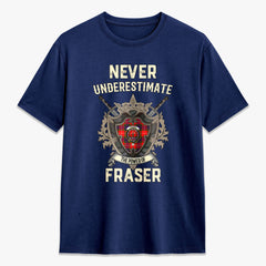 Fraser (of Lovat) Modern Tartan Crest 2D T-shirt - Never Underestimate Style