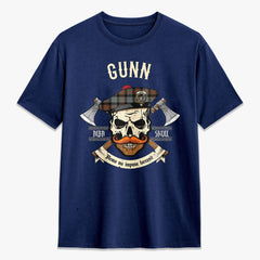 Gunn Weathered Tartan Crest 2D T-shirt - Alba Skull Style