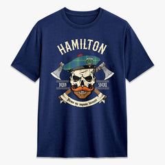 Hamilton Hunting Ancient Tartan Crest 2D T-shirt - Alba Skull Style