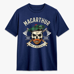MacArthur Ancient Tartan Crest 2D T-shirt - Alba Skull Style