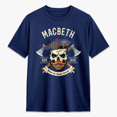 MacBeth Ancient Tartan Crest 2D T-shirt - Alba Skull Style