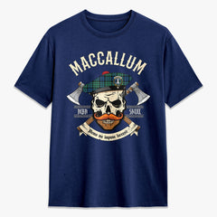 MacCallum Ancient Tartan Crest 2D T-shirt - Alba Skull Style