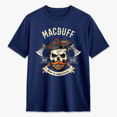 MacDuff Hunting Modern Tartan Crest 2D T-shirt - Alba Skull Style