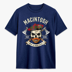 MacIntosh Modern Tartan Crest 2D T-shirt - Alba Skull Style