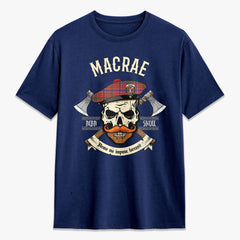 MacRae Ancient Tartan Crest 2D T-shirt - Alba Skull Style
