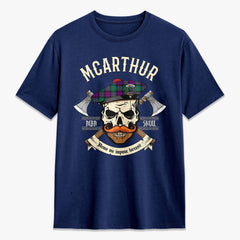 McArthur - Milton Tartan Crest 2D T-shirt - Alba Skull Style