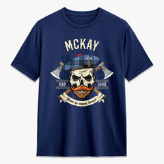 McKay Blue Tartan Crest 2D T-shirt - Alba Skull Style