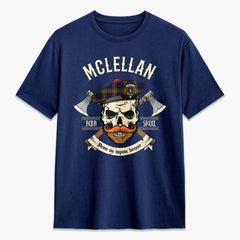 McLellan Modern Tartan Crest 2D T-shirt - Alba Skull Style