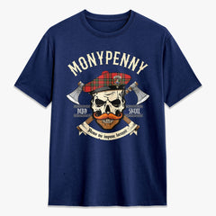 Monypenny Tartan Crest 2D T-shirt - Alba Skull Style