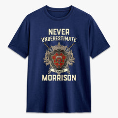 Morrison Red Modern Tartan Crest 2D T-shirt - Never Underestimate Style