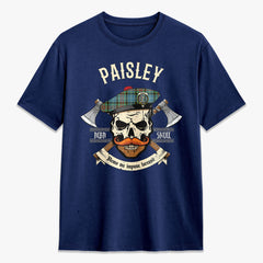 Paisley District Tartan Crest 2D T-shirt - Alba Skull Style