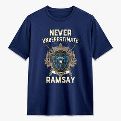 Ramsay Blue Ancient Tartan Crest 2D T-shirt - Never Underestimate Style