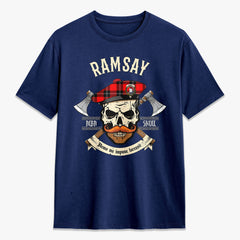 Ramsay Modern Tartan Crest 2D T-shirt - Alba Skull Style