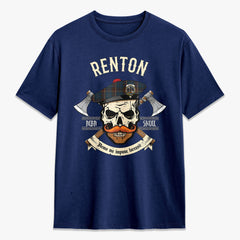 Renton Tartan Crest 2D T-shirt - Alba Skull Style