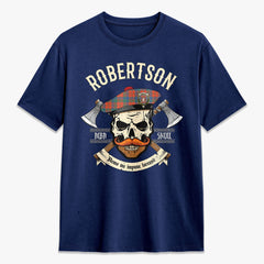 Robertson Ancient Tartan Crest 2D T-shirt - Alba Skull Style