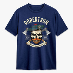 Robertson Hunting Ancient Tartan Crest 2D T-shirt - Alba Skull Style