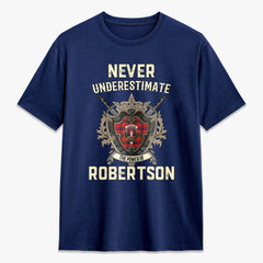 Robertson Modern Tartan Crest 2D T-shirt - Never Underestimate Style