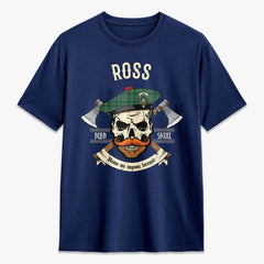 Ross Hunting Ancient Tartan Crest 2D T-shirt - Alba Skull Style