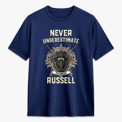 Russell Modern Tartan Crest 2D T-shirt - Never Underestimate Style