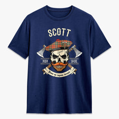 Scott Ancient Tartan Crest 2D T-shirt - Alba Skull Style