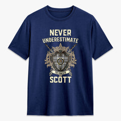 Scott Black & White Modern Tartan Crest 2D T-shirt - Never Underestimate Style
