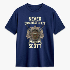 Scott Green Weathered Tartan Crest 2D T-shirt - Never Underestimate Style