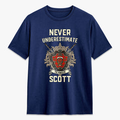Scott Modern Tartan Crest 2D T-shirt - Never Underestimate Style