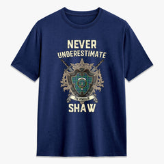 Shaw Ancient Tartan Crest 2D T-shirt - Never Underestimate Style