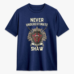 Shaw Red Modern Tartan Crest 2D T-shirt - Never Underestimate Style