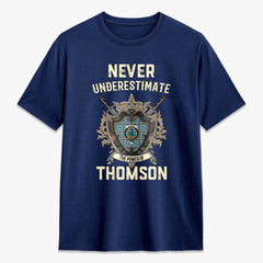Thomson Blue Tartan Crest 2D T-shirt - Never Underestimate Style