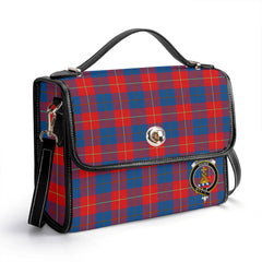 Galloway Red Tartan Crest Satchel Bag